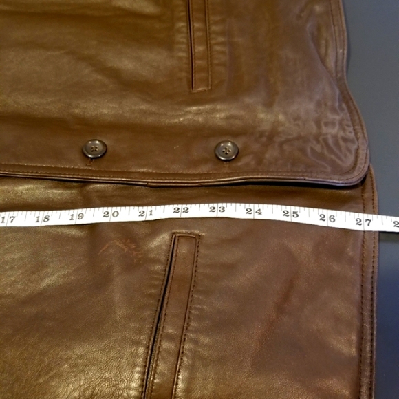 Letters Supple Brown Leather Mens' Vest - Picture 4 of 8